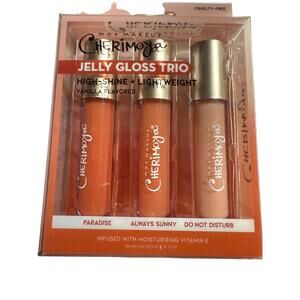 Max Makeup Cherimoya Jelly Gloss Trio, High Shine, Vanilla Flavored, NWT